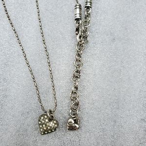 Brighton Petite Silver plated Heart Pendant Necklace with crystals